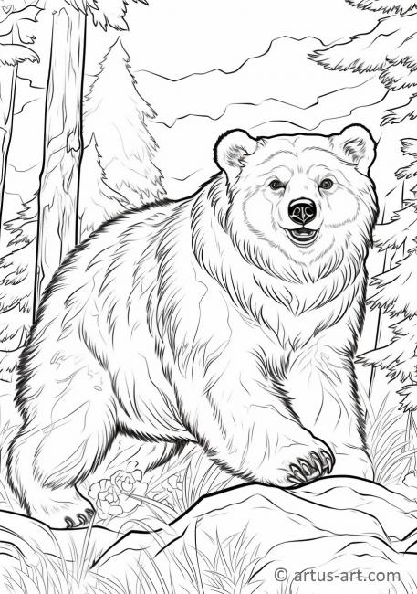 Kleurplaat van een beer